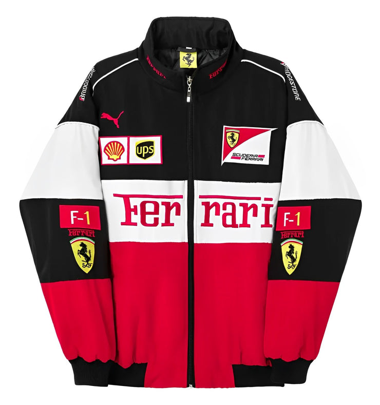 White Ferrari Vintage Racing Jacket